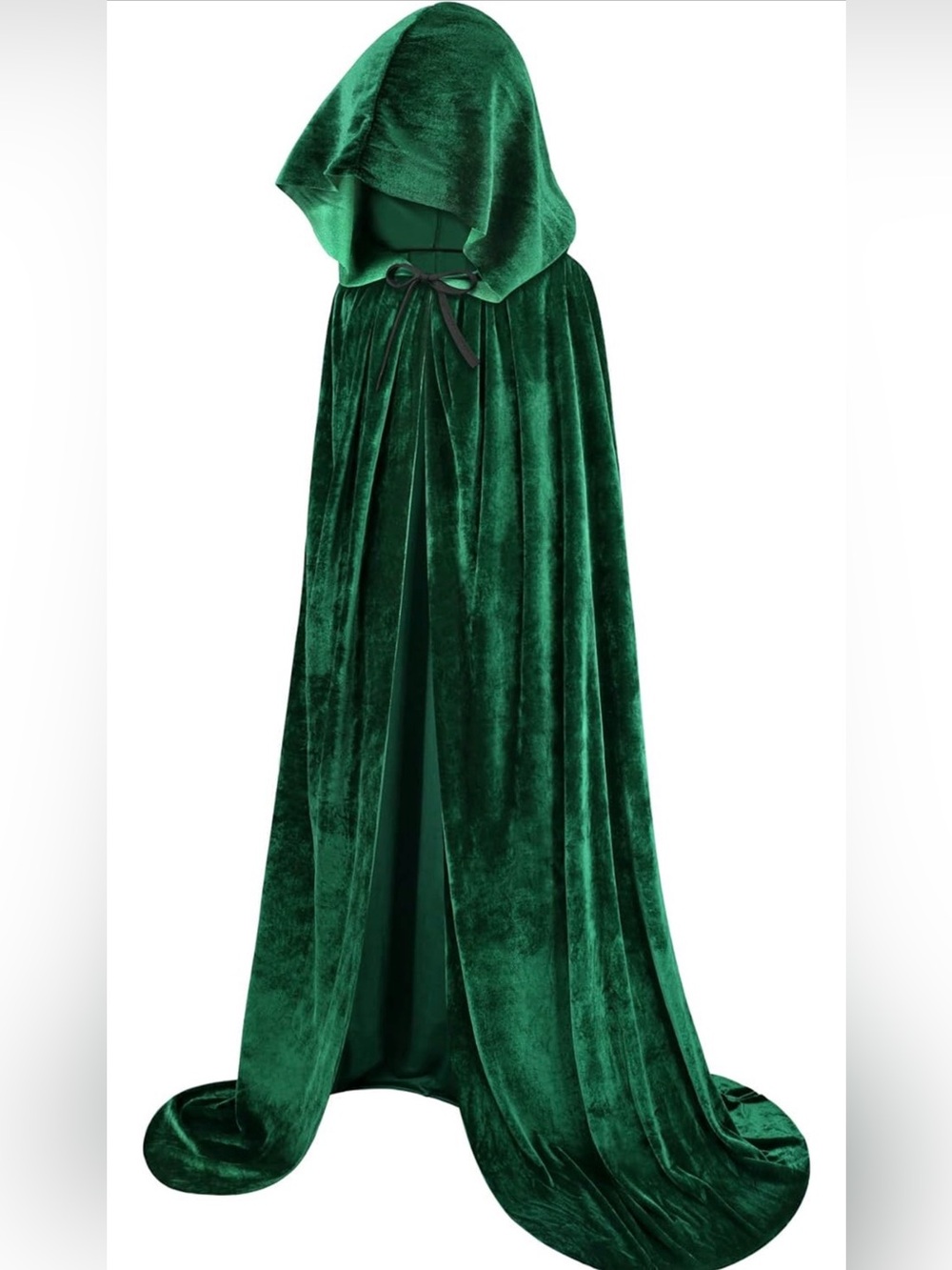 Hooded Cloak Green Velvet Renaissance Witch L